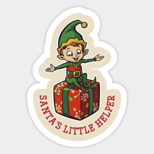 Santa's Little Helper Cute Christmas Elf Sticker